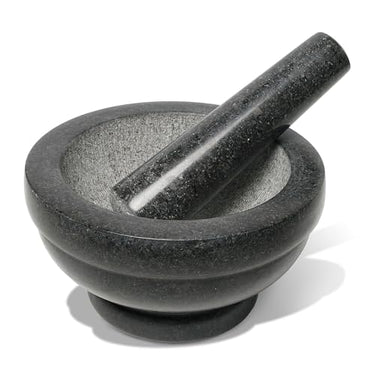wenco Mörser & Stößel Set aus Granit ⌀ 16cm – Perfekt für das Zerkleinern, Mahlen & Zubereiten von Kräutern, Gewürzen, Pesto – Robustes Küchenwerkzeug für traditionelle Zubereitung im Sale